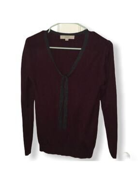 Loft light merlot sweater with accent ties XS